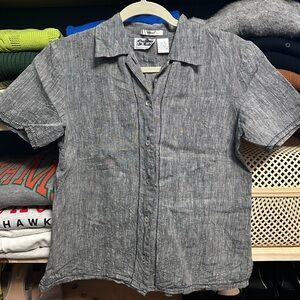 VTG 100% linen short sleeve button down